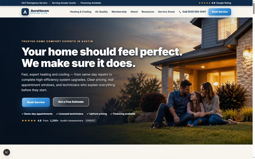AeroHaven — Impianti di climatizzazione · Servizi per la casa · Austin, Texas