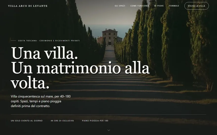 Villa Arco di Levante — Villa per matrimoni - costa toscana